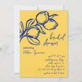 Playful Italian Handwritten Lemon Bridal Shower 招待状 (正面)