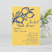 Playful Italian Handwritten Lemon Bridal Shower 招待状 (スタンド正面)