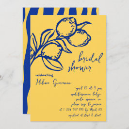 Playful Italian Handwritten Lemon Bridal Shower 招待状