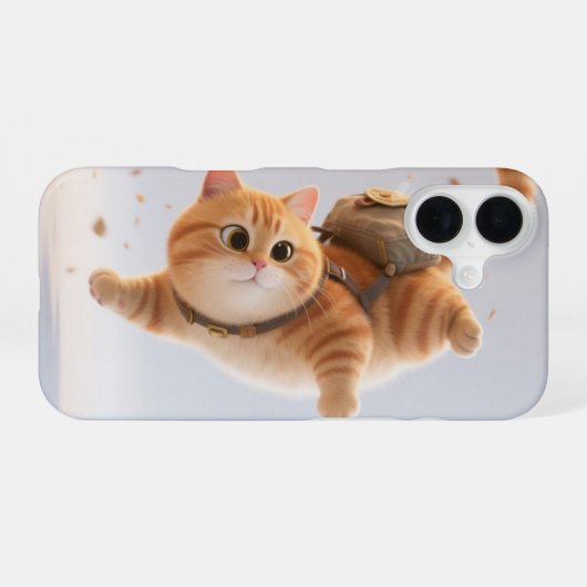 Playful Kawaii Cat Phone Case iPhone 16ケース (裏面横)