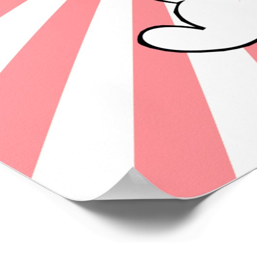 Playful Kawaii White Kitten Custom ポスター (角)