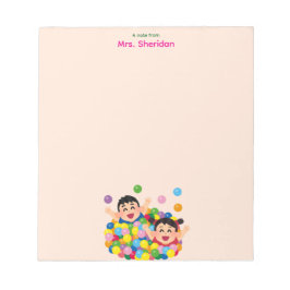 Playful kindergarten colorful Teacher  ノートパッド