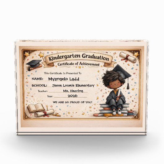 Playful Kindergarten Graduation Certificate  フォトブロック (正面)