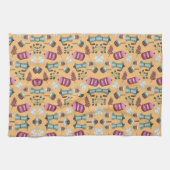 Playful kitchen-themed pattern featuring aprons キッチンタオル (横)