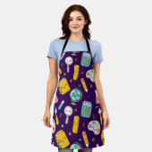 Playful Learning – Cute Education Seamless Pattern エプロン (着用した状態)