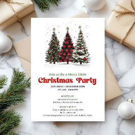 Playful leopard Christmas tree editable invitation 招待状