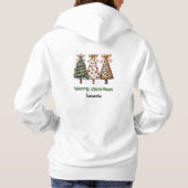 Playful Leopard Christmas Trees gift idea women’s  パーカ (裏面)