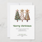 Playful leopard pattern Christmas greeting card シーズンカード (正面)