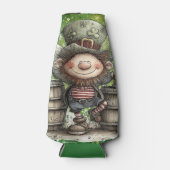 Playful Leprechaun Illustration  ボトルクーラー (正面)