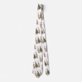 Playful lettering Christmas trees minimalist tie ネクタイ (正面)