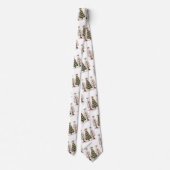 Playful lettering Christmas trees minimalist tie ネクタイ (裏面)