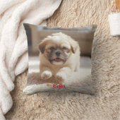 Playful Lhasa Apso Personalized クッション (ブランケット)