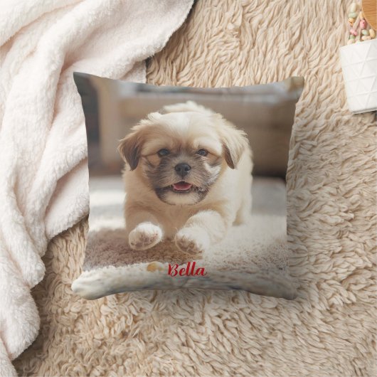 Playful Lhasa Apso Personalized クッション (ブランケット)