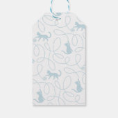 Playful Light Blue Cat Pattern Birthday ギフトタグ (裏面)
