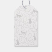 Playful Light Gray Cat Pattern Birthday ギフトタグ (裏面)