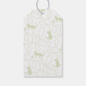 Playful Light Sage Green Cat Pattern Birthday ギフトタグ (裏面)