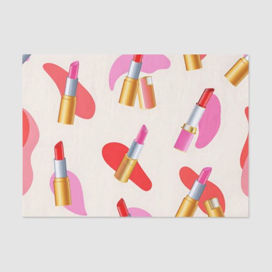 Playful Lipstick Beauty Glam Pattern 薄葉紙 (正面)