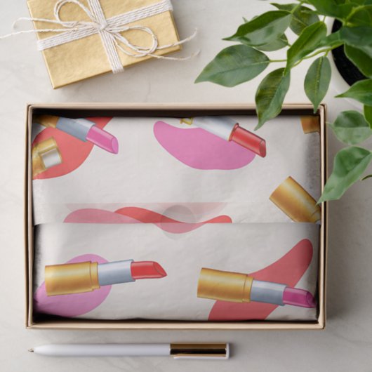 Playful Lipstick Beauty Glam Pattern 薄葉紙 (ギフト)