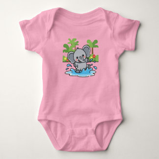 Playful Little Elephant Splash ベビーボディスーツ