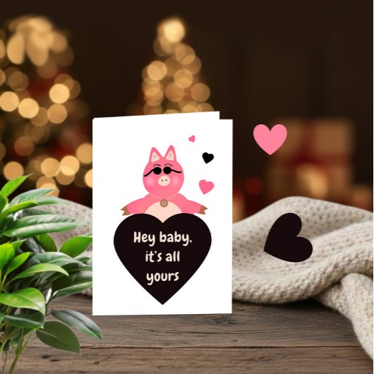 Playful Love Card with Cool Pig シーズンカード