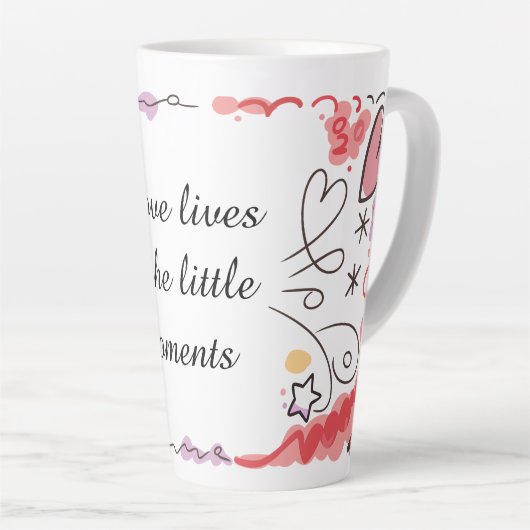 Playful Love Doodle Illustration カフェラテマグ (右アングル)