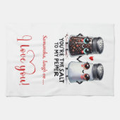 Playful Love Gift Funny Food Towel Custom Name キッチンタオル (横)