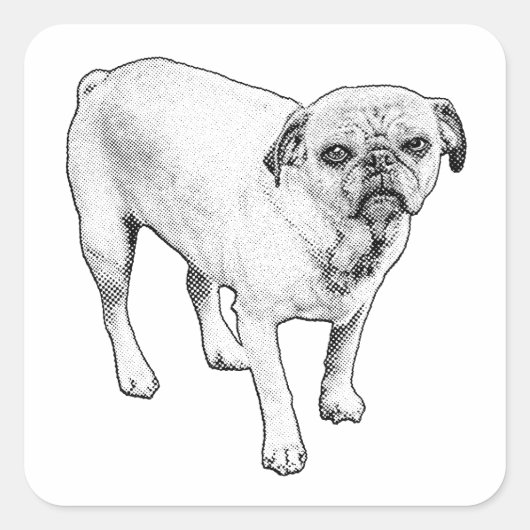 Playful Manga Dotted Sticker For Creative Surfaces スクエアシール (正面)