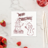 Playful Merry Christmas スタンダードカクテルナプキン (インサイチュ)