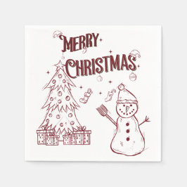 Playful Merry Christmas スタンダードカクテルナプキン