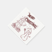 Playful Merry Christmas スタンダードカクテルナプキン (角)