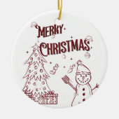 Playful Merry Christmas セラミックオーナメント (正面)