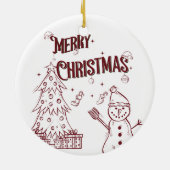 Playful Merry Christmas セラミックオーナメント (裏面)