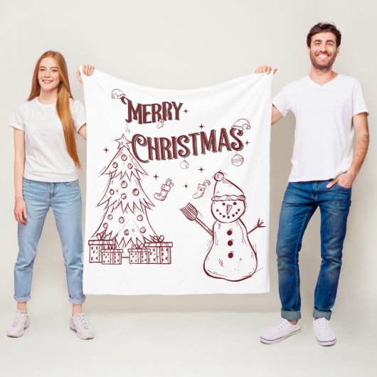 Playful Merry Christmas フリースブランケット (インサイチュ)