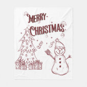 Playful Merry Christmas フリースブランケット (正面)