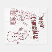Playful Merry Christmas フリースブランケット (正面(横))