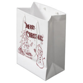 Playful Merry Christmas ミディアムペーパーバッグ