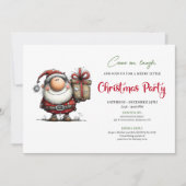 Playful Minimalist Santa Christmas Party Invites 招待状 (正面)