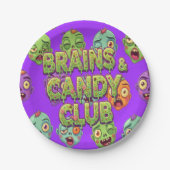 Playful Monsters Zombies For Halloween ペーパープレート (正面)