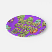 Playful Monsters Zombies For Halloween ペーパープレート (アングル)