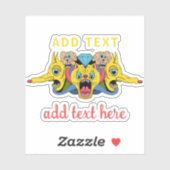 playful multicolor cartoon psychedelic creature シール (シート)