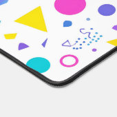 Playful Neon Memphis Geometric Retro Pattern デスクマット (コーナー)