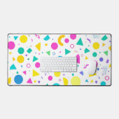 Playful Neon Memphis Geometric Retro Pattern デスクマット (キーボード&マウス)