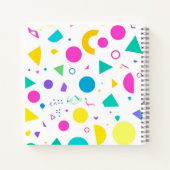 Playful Neon Memphis Geometric Retro Pattern ノートブック (裏面)