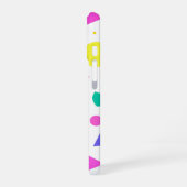 Playful Neon Memphis Geometric Retro Pattern iPhone 16ケース (左側面)