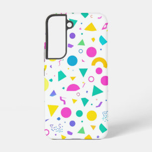 Playful Neon Memphis Geometric Retro Pattern Samsung Galaxy S22ケース