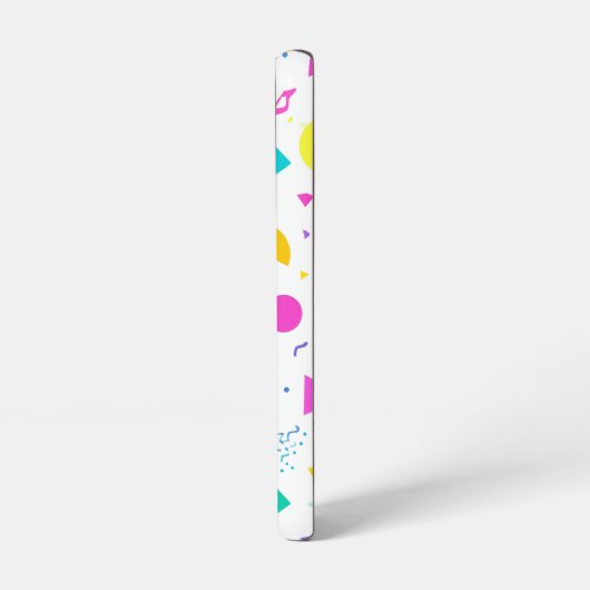 Playful Neon Memphis Geometric Retro Pattern Samsung Galaxyケース (左側面)
