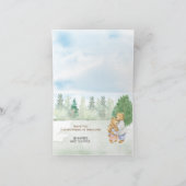 Playful Neutral Bear Crown Baby Shower サンキューカード (内部)