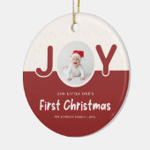 Playful Newborn Baby's  Photo First Christmas セラミックオーナメント (左)