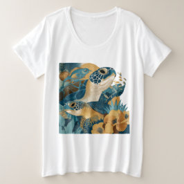Playful Ocean Animals Summer T-Shirt Gift プラスサイズTシャツ