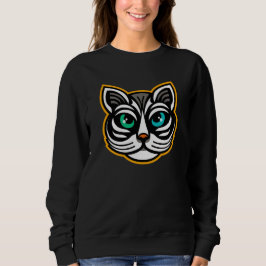 Playful Odd-Eyed Cat Sweatshirt Art スウェットシャツ